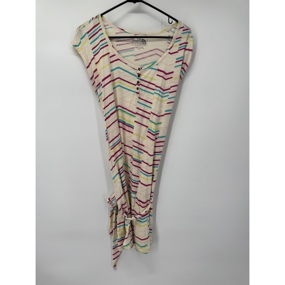 The‎ North Face Button Antina Dress Short Sleeve Casual Top Colorful Stripes M - Picture 1 of 7
